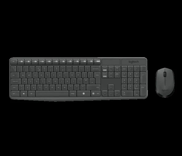 LOGITECH MK235 Kablosuz Klavye Mouse MM Set Siyah (920-007925) ürün görseli 1