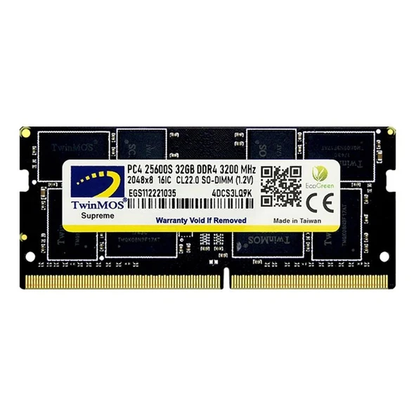TwinMOS Sodimm 32 GB 3200MHz DDR4 Notebook Ram ürün görseli 1