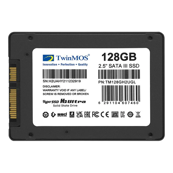 TwinMOS 128GB 2.5" SATA3 SSD 580Mb-550Mb/s TLC 3DNAND ürün görseli 1