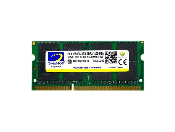 TwinMOS Sodimm 8 GB 1600MHz 1.35V Low Voltage DDR3  Notebook Ram ürün görseli 1