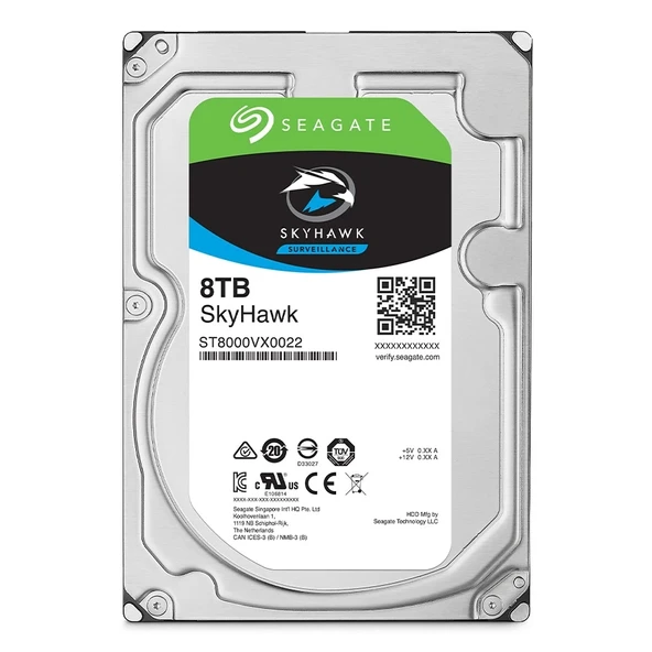 SEAGATE SKYHAWK 8 TB 256MB 5400RPM SATA3.0  7/24 Güvenlik HDD ürün görseli 1