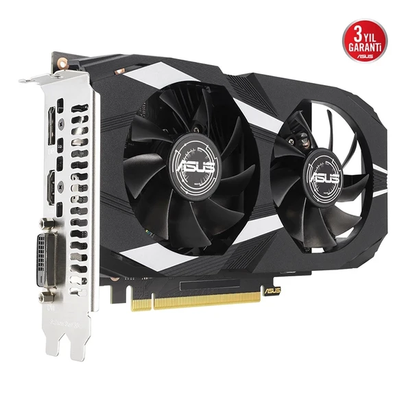 6 GB ASUS DUAL-RTX3050-O6G RTX 3050 GDDR6 96bit 1537MHz OC DVI HDMI DP EKRAN KAR ürün görseli 1