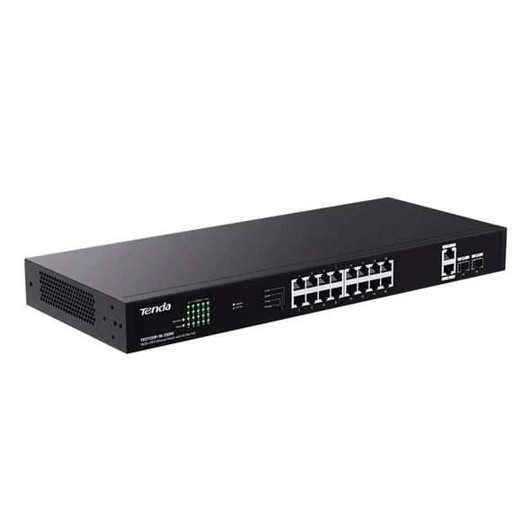 TENDA TEG1120P-16-250W 16GE PoE Port (250W), 2x Uplink, 2xSFP Switch ürün görseli 1