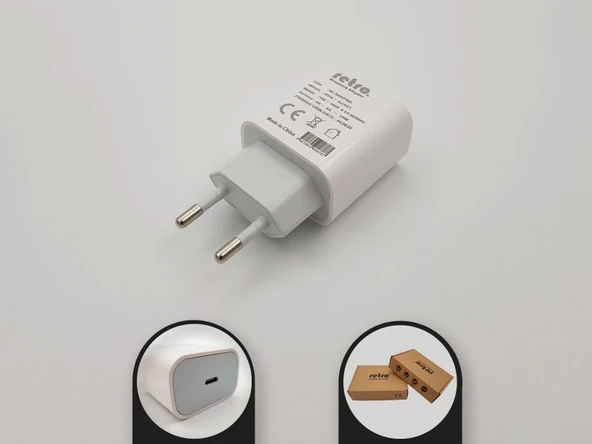 RETRO 5V 3A 15W USB-C (Type C) Hızlı Şarj Adaptörü ürün görseli 1