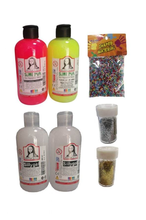 Slime Slaym Yapma Seti 250ml* 4 adet + Toz Sim 2 Adet + Köpük ürün görseli 1