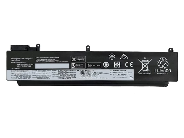 RETRO Lenovo ThinkPad T460s, T470s Notebook Bataryası - Ver.2 (Alt) ürün görseli 1