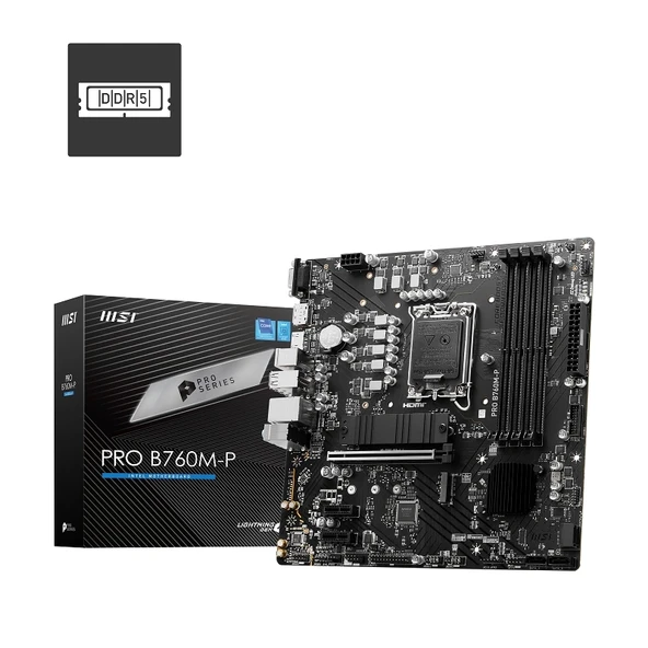 MSI PRO B760M-P DDR5 6800MHz(OC) M.2 M.2 HDMI mATX 1700p ürün görseli 1