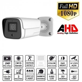 EZCOOL EZ-2040HD 2 MP 3.6MM LENS AHD BULLET KAMERA ürün görseli 1