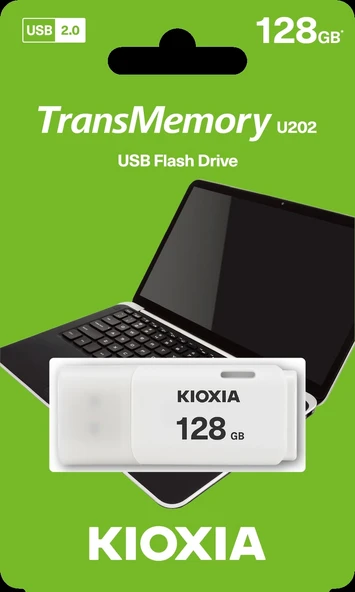 128GB USB2.0 KIOXIA BEYAZ USB BELLEK LU202W128GG4 ürün görseli 1