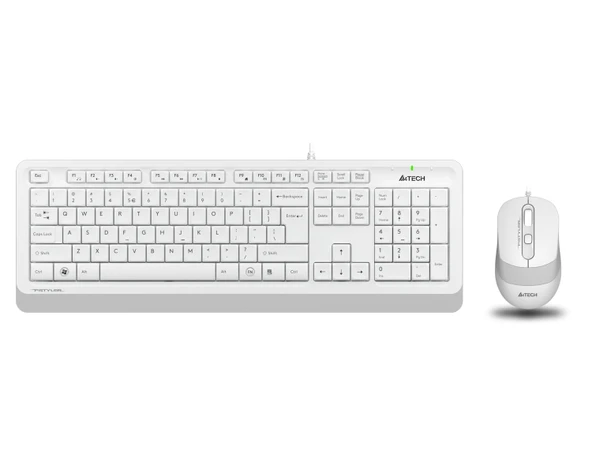 A4 TECH F1010 Q USB BEYAZ TR MM KLAVYE+OPT MOUSE - Resim 2