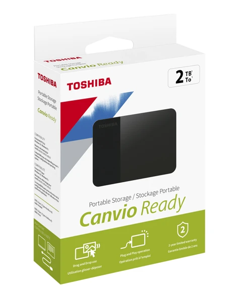 2TB CANVIO READY 2.5 USB3.2 G1 TOSHIBA HDTP320EK3AA ürün görseli 1