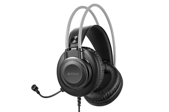 A4 TECH FH-200U SİYAH GRİ MİKROFONLU KULAKLIK USB ürün görseli 1