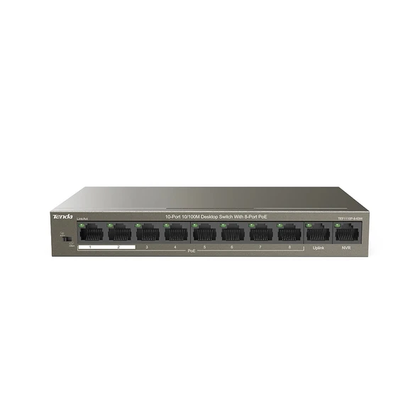 TENDA TEF1110P-8-63W 10PORT 10/100 SWITCH ürün görseli 1