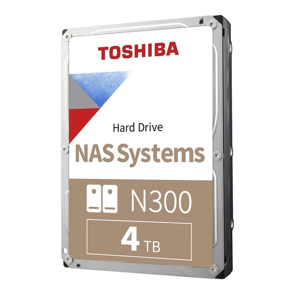 TOSHIBA N300 4 TB 7200RPM SATA3  512MB  7/24  1-8  Yuvalı  Nas için ürün görseli 1