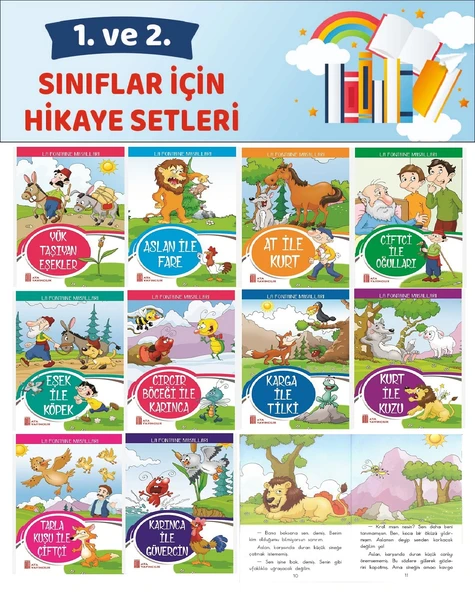 1.ve 2.Sınıflar İçin Okumayı Sevdiren La Fontaine Masalları (16 sayfa) ürün görseli 1