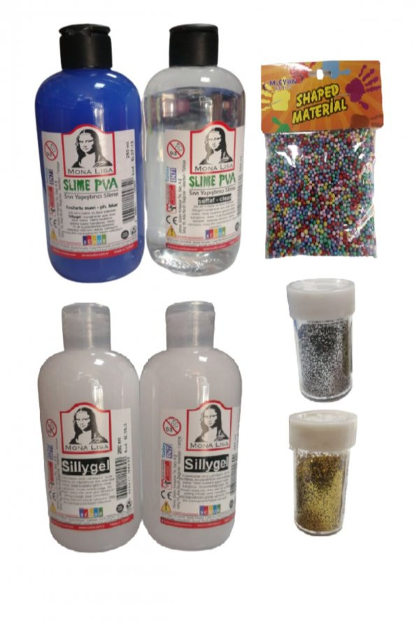 Slime Slaym Yapma Seti 250ml* 4 adet + Toz Sim 2 Adet + Köpük ürün görseli 1