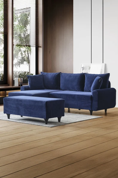 Kagu Corner Flavia Köşe Takımı Puflu Lacivert ürün görseli 1