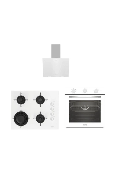 Altus ALA 321 W Fırın 189 DW Ocak 570 W Davlumbaz Beyaz Ankastre Set ürün görseli 1