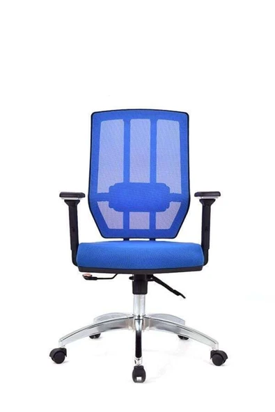 Koltukstilim   Sera Mavi Krom Fileli Çalışma Koltuğu Ofis Koltuğu ürün görseli 1