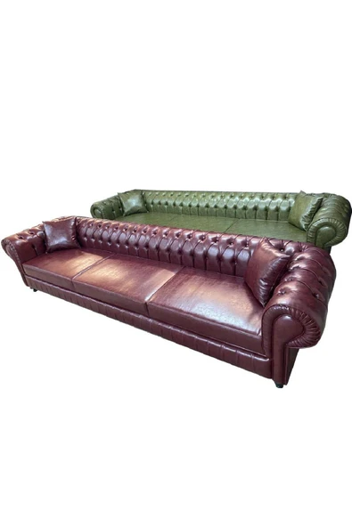 Koltukstilim   Chester Beşli Kanepe - Resim 3