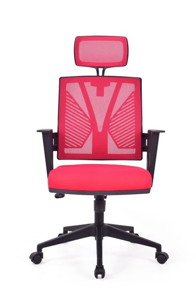 Koltukstilim   Savona Kırmızı Fileli Pls Makam Koltuğu Ofis Koltuğu ürün görseli 1