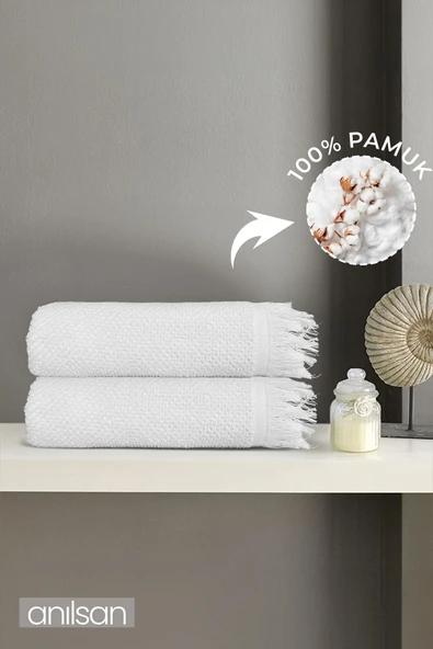 2'li Beyaz Jelena Banyo Havlusu- 70x140 Cm, 490 Gr, %100pamuk, Spa Ve Otel Havlusu Uy ürün görseli 1