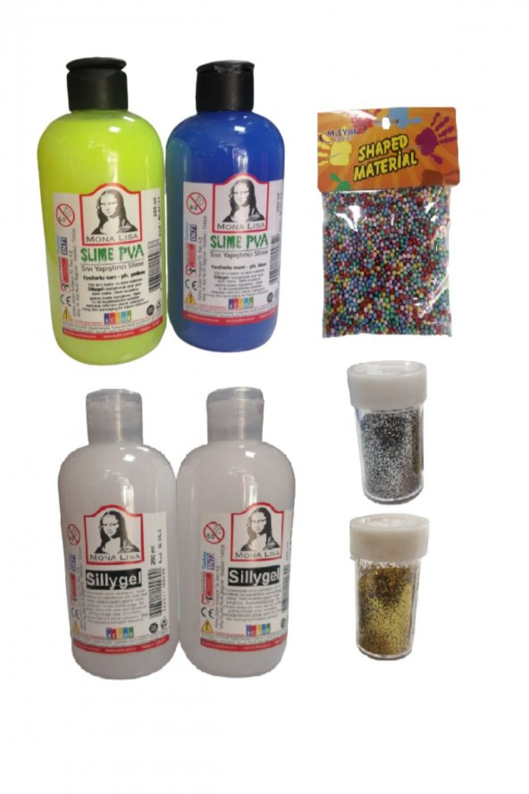 Slime Slaym Yapma Seti 250ml* 4 adet + Toz Sim 2 Adet + Köpük ürün görseli 1