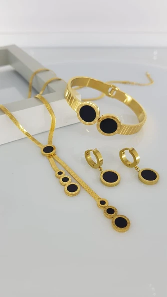 Gece Gold Çelik Takı Seti 332 ürün görseli 1