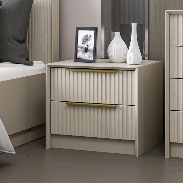 Minar Kale Luxe Soft 2Çek Mebran Komodin-Kumtaşı ürün görseli 1