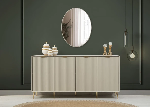Minar Kale Luxe Konsol Aynalı Set - Kumtaşı ürün görseli 1
