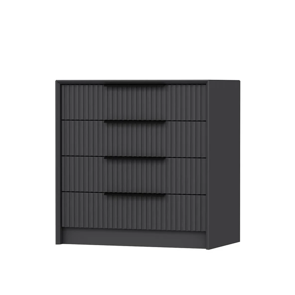 Minar Kale Luxe Soft 4Ç Mbrn Şifonyer-Antrasit - Resim 6