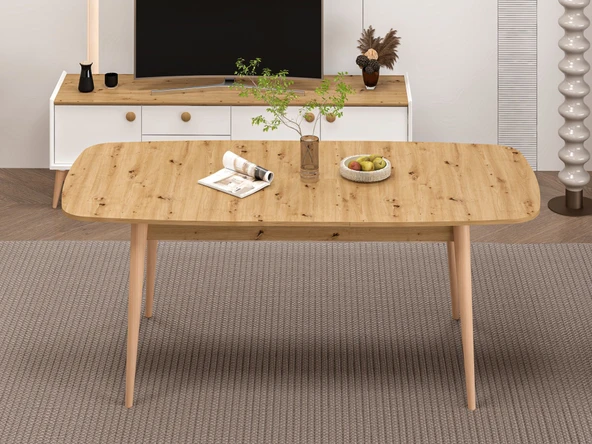 Minar Mitra Yemek Masası-Artisan-Ahşap Ayak ürün görseli 1