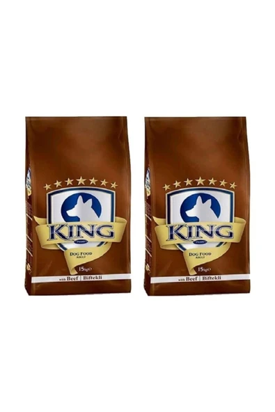 King Biftekli Yetişkin Köpek Maması 2 x 15 KG ürün görseli 1