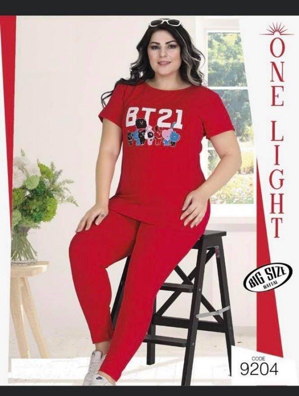 Hayal Teknur 9204 Büyük Beden Penye Pijama Takımı - Battal Pijama Takımları ürün görseli 1