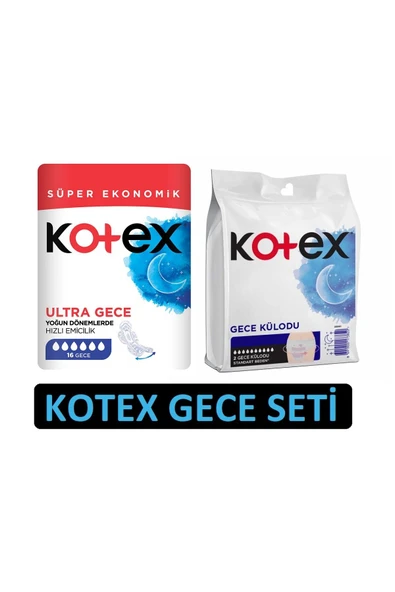 Kotex Ultra Gece Hijyenik Ped 16'lı + Regl Gece Külodu 2'li ürün görseli 1