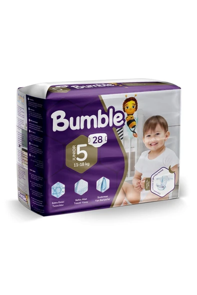 Bumble Junior Bebek Bezi 5 Beden 11-18 Kg 28 Adet ürün görseli 1