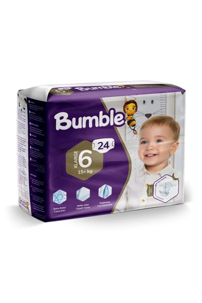 Bumble XLarge Bebek Bezi 6 Beden 15+ Kg 24 Adet ürün görseli 1
