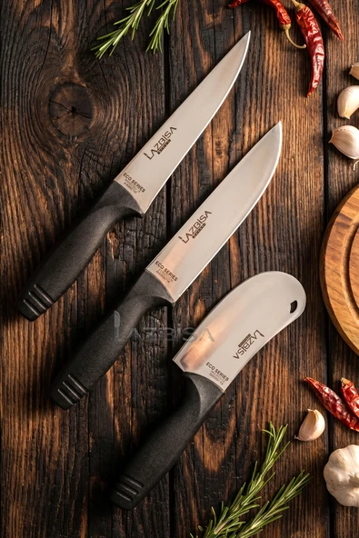 Eco Serisi Mutfak Bıçak Seti Et Ekmek Sebze Pizza Salata Pide Şef Bıçağı 3 Parça Set ( Mft-4536) ürün görseli 1