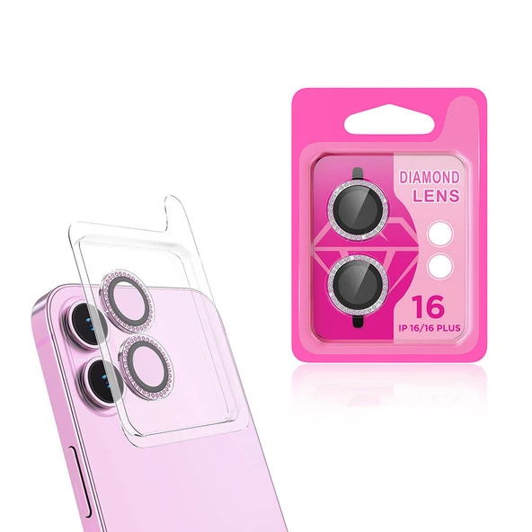 Apple iPhone 16 Taşlı Lüx Kamera Lens Koruyucu Cam HD ZRCL-06 ürün görseli 1