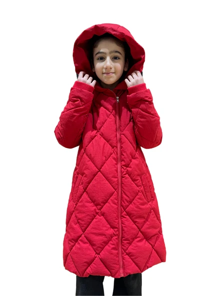 Kız Çocuk Kapüşonlu Kaban 51329 - Resim 5