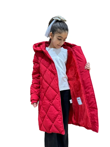 Kız Çocuk Kapüşonlu Kaban 51329 - Resim 7