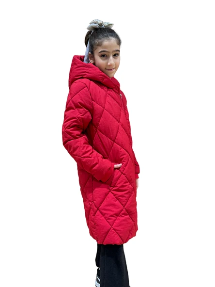 Kız Çocuk Kapüşonlu Kaban 51329 - Resim 2