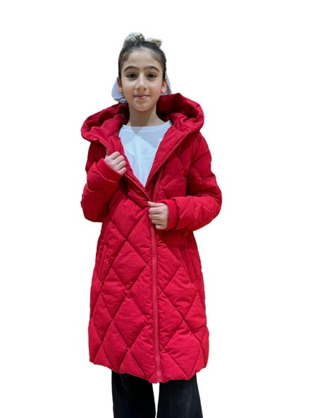 Kız Çocuk Kapüşonlu Kaban 51329 - Resim 3