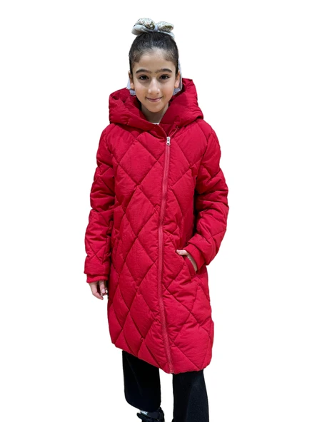 Kız Çocuk Kapüşonlu Kaban 51329 - Resim 8