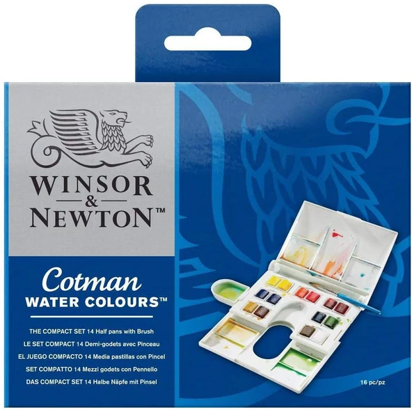 Winsor Newton Cotman Kompakt 14 Renk Tablet Suluboya Set ürün görseli 1