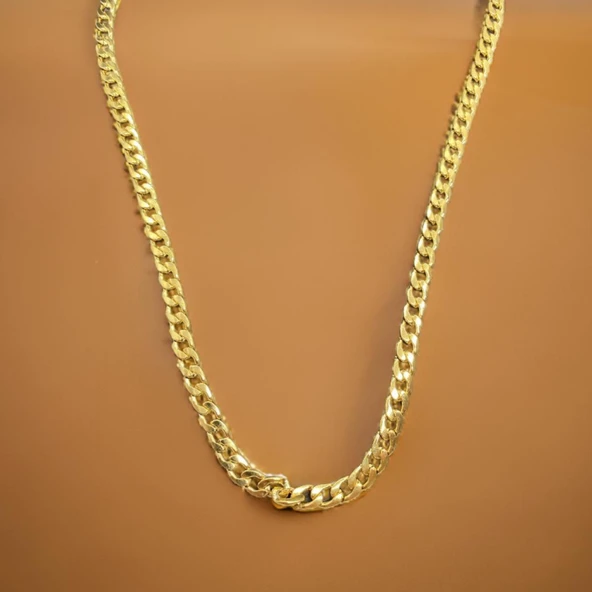 Gold Renk Antialerjik 316L Çelik Zincir Kolye Şık ve Modern Tasarım ürün görseli 1