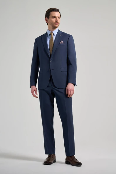 Lacivert Mono Yaka 4 Drop Comfort Fit Tam Astar Esnek Takım Elbise 1001250169 ürün görseli 1