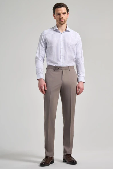 Kahverengi Esnek Yandan Cepli Comfort Fit Classic Pantolon 1003250159 ürün görseli 1