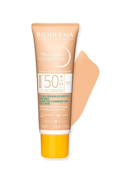 Bioderma Photoderm Cover Touch SPF50+ Light 40ml | Renkli Güneş Koruyucu ürün görseli 1