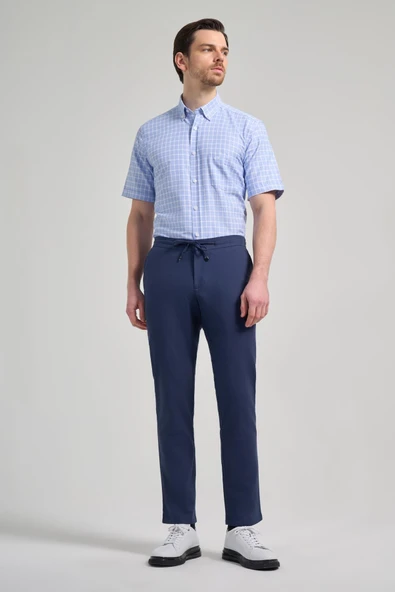 İndigo Pamuklu Yandan Cepli Casual Comfort Fit Jogger Pantolon 1003250110 ürün görseli 1